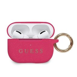 Guess Husa Silicon Airpods Pro Fuchsia (cu breloc)