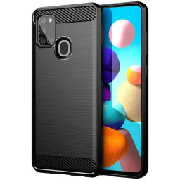 Husa Husa pentru Samsung Galaxy A21s A217, Forcell, Carbon, Neagra