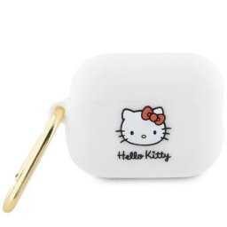 Husă Hello Kitty Silicone 3D Kitty Head pentru AirPods Pro 1/2 – Alb
