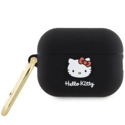 Husă Hello Kitty Silicone 3D Kitty Head pentru AirPods Pro 1/2 – Negru