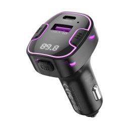 Modulator FM XO BCC12 Bluetooth MP3+5V3.1A 15W (negru)