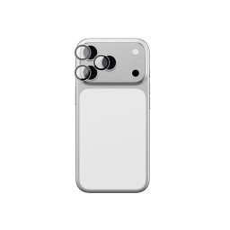 Folie de sticlă pentru cameră AmazingThing cu ramă din aluminiu pentru Apple iPhone 17 Pro / Pro Max - negru