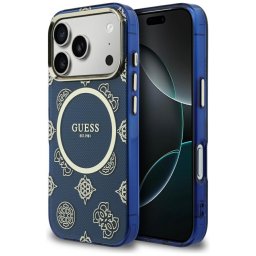 Husa Husa pentru iPhone 17 Pro - Guess IML Peony Dot MagSafe (GUHMP17L5HPOEDB) - Blue