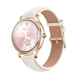 Smartwatch Smart Watch COLMI L28 (Gold + Gold leather strap)