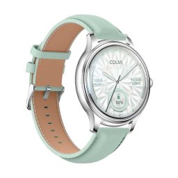 Smartwatch L28 Silver-Green + green leather strap