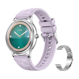 Smartwatch L28 Silver-purple + silver steel strap