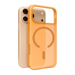 Husa Puro Daylight Magsafe Compatible Silicone Case for iPhone 17 Pro - Translucent Orange