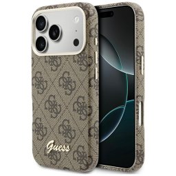 Husa Husa pentru iPhone 17 Pro Max - Guess 4G Script MagSafe (GUHMP17X5P4FWMSW) - Brown