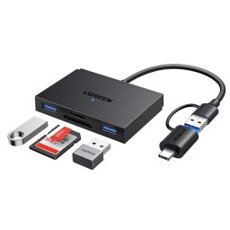 Card reader Cititor de Carduri Type-C/USB la USB, SD/TF Card, 5Gbps, 2TB - Ugreen CM812 (45167) - Black