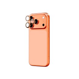 Folie de sticlă safir pentru cameră AmazingThing AR Sapphire pentru Apple iPhone 17 Pro / Pro Max - cu ramă portocalie