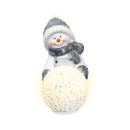 Decorațiune LED de Crăciun Retlux LED/2xLR44/alb cald, om de zăpadă cu bulgăre de zăpadă