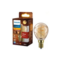 Bec LED dimabil VINTAGE Philips P45 E14, 3,1W, 230V, 2200K