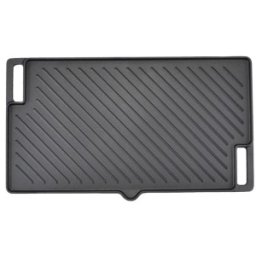 Plita pentru Gratar, Fonta, 2 Fete Cioc, 45 x 25 cm, Negru, Perfect Home