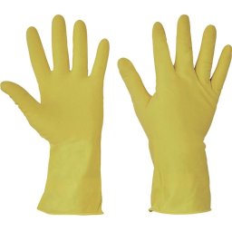 Manusi de menaj STARLING 08/M din latex, antiderapante, galbene