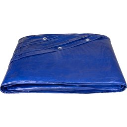 Prelata rotunda pentru acoperire piscina 4,5 m, 120 g/mp, albastra, cu ocheti