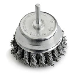 Perie cupa din sarma Strend Pro 75 mm cu tija, pentru curatare rugina