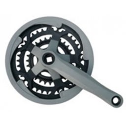 Angrenaj pedalier MTB cu 3 foi 48/38/28T, gri, Blade