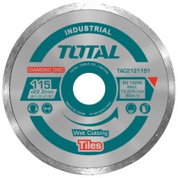 Disc diamantat continuu Total 115 mm pentru ceramica, taiere umeda (Industrial)