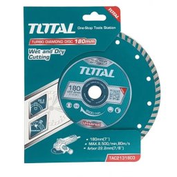 Disc diamantat Turbo pentru debitare beton 180 mm TOTAL, Wet & Dry