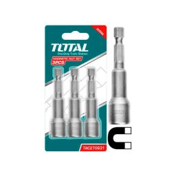 Set 3 chei tubulare magnetice TOTAL 12 mm, 1/4" Hex, 65 mm