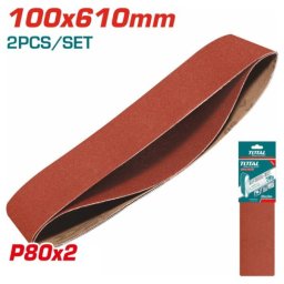 Set 2 benzi abrazive TOTAL pentru slefuitor 100x610 mm, granulatie P80