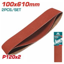 Set 2 benzi abrazive TOTAL 100x610 mm P120 pentru slefuitor