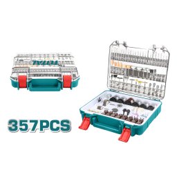 Set accesorii pentru mini polizor TOTAL, 357 piese pentru taiere si slefuire