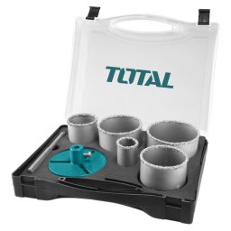 Set carote pentru zidarie TOTAL 33–83 mm, 5 dimensiuni, cu ghidaj