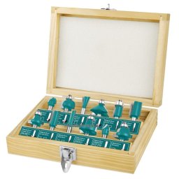 Set freze pentru lemn TOTAL, prindere 8 mm, 12 piese în cutie