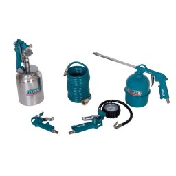 Kit vopsit 5 piese Total pentru compresor: pistol vopsit, suflat, umflat, spalat
