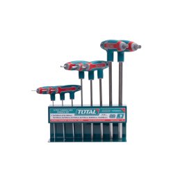 Set 8 chei imbus în T TOTAL, Cr-V industrial, 2–10 mm, cu suport