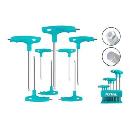 Set 8 chei imbus TOTAL cu maner în T, cap bila, Cr-V 2–10 mm