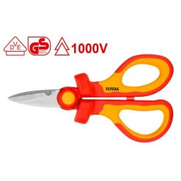 Foarfeca izolata pentru electrician TOTAL 1000V VDE, 160 mm inox