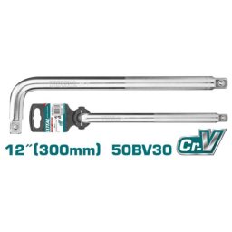 Prelungitor tip L TOTAL Industrial 1/2" 300 mm din otel Cr-V, pentru cuplu ridicat