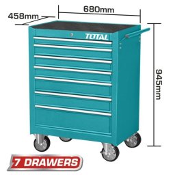 Dulap pentru scule TOTAL cu 7 sertare pe roti, 680×458×802 mm