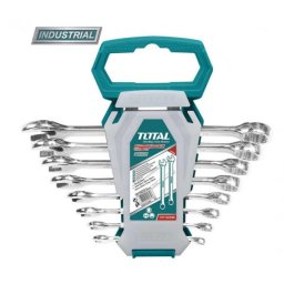 Set 8 chei combinate TOTAL 6–19 mm, industrial, cu suport de transport