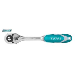 Antrenor cu clichet TOTAL 1/4" reversibil 45T, maner ergonomic Industrial