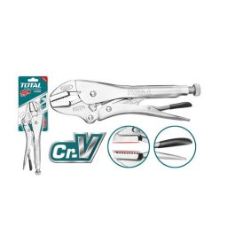 Cleste cu blocare TOTAL 10" cu bacuri drepte, maner din plastic, Cr-V