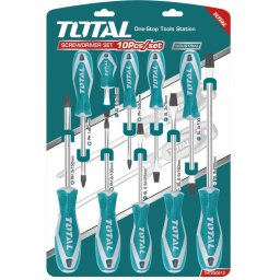 Set 10 surubelnite TOTAL Industrial din otel Cr-V, plate si Phillips