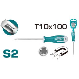 Surubelnita Torx T10 TOTAL, otel S2, tija 100 mm, industriala