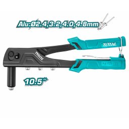 Cleste de nituit TOTAL 10.5" pentru nituri 2.4–4.8 mm, din otel rezistent