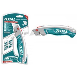 Cutter profesional TOTAL 61x19 mm cu maner ergonomic si blocare lama