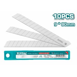 Set 10 lame de rezerva pentru cutter TOTAL 9x80 mm, otel durabil