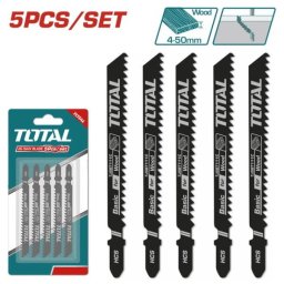 Set 5 lame TOTAL pentru fierastrau pendular, lemn 74 mm, 8 TPI