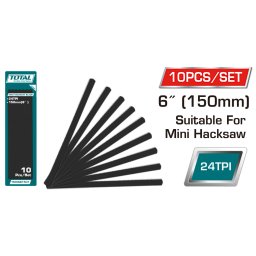 Set 10 lame pentru mini-fierastrau TOTAL 150 mm (6”) 24TPI, pentru taieri fine