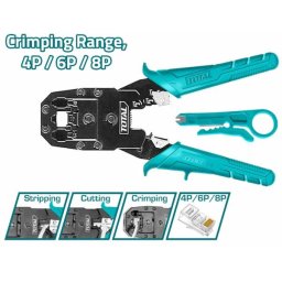 Cleste de sertizat modular TOTAL 8" pentru mufe RJ11/RJ12/RJ45