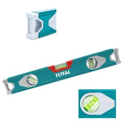 Nivela cu bula TOTAL Industrial 225 mm, mini cu magnet si 3 fiole