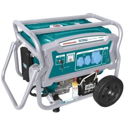 Generator pe benzina TOTAL 6.5 kW (6500W) cu AVR, pornire electrica si roti