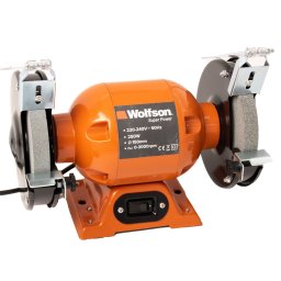 Polizor de banc Wolfson 250W cu doua pietre, disc 150 mm, 0–3000 rpm