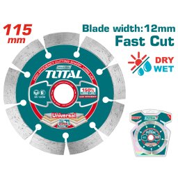 Disc diamantat Total Industrial 115 mm pentru debitare beton si piatra